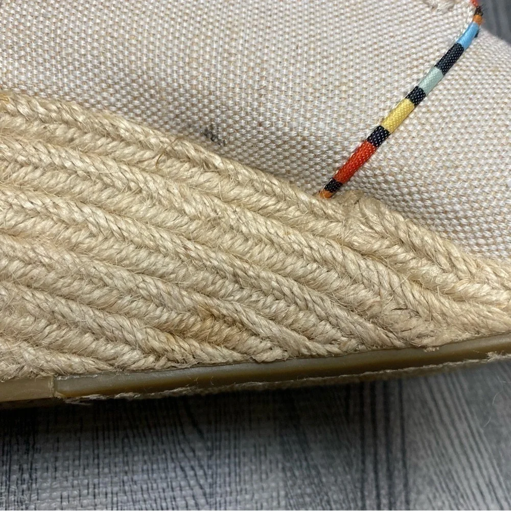 TOMS Desert Wedge Whisper Burlap Suede Espadrille Booties